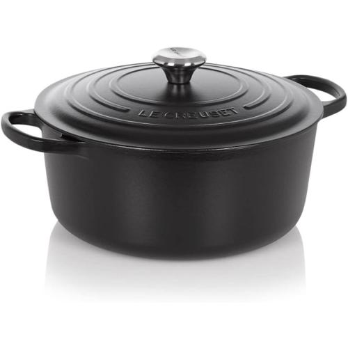 Size 3.5 qt Color Black Le Creuset Signature Cast Iron Round Casserole, 26 cm - Satin Black