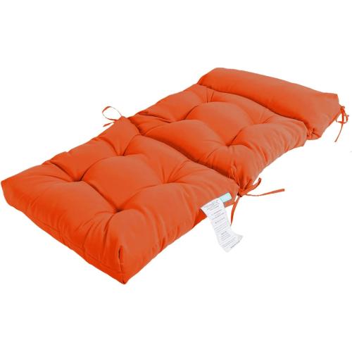 QILLOWAY Outdoor Rocking Chair Cushions Set of 2, 100% Polyester Waterproof Patio Rocking Chair Cushion, High Back Weatherproof Chair Pad for Adirondack & Outdoor Furniture, All Orange