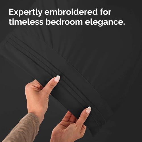 Queen Pillow Cases Set of 2 - Ultra Soft Hotel Quality Pillowcase Covers - Comfy, Cozy & Wrinkle Free - Shrinkage, Stain and Fade Resistant - Machine Washable Pillow Protectors - 2 Piece Set - Black