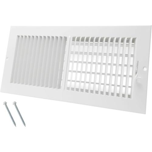 Duct Opening] Air Vent Covers for Wall or Ceiling - High Airflow 2 Way Steel Ventilation - Adjustable Wall/Ceiling Register, [Overall Dimensions]