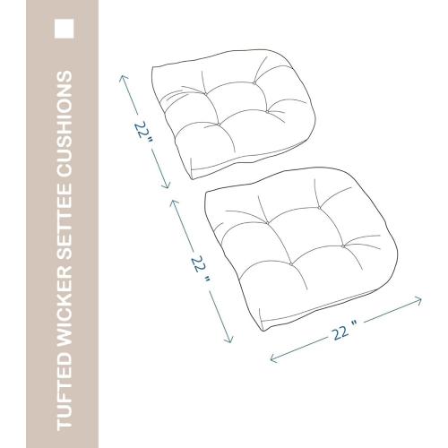 Outdoor Chair Cushions Set of 2, Seat Pads for Patio Wicker Chairs Garden Dining Chair, Indoor Outside Use, Fade-Resistant & Waterproof, Taupe