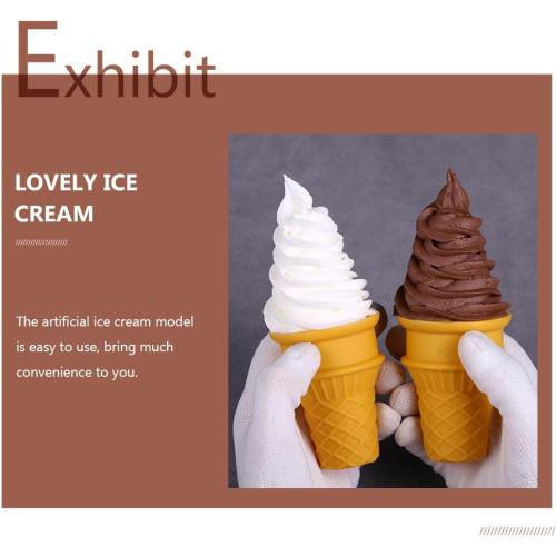 DOITOOL 2PCS Fake Ice Cream Cones Realistic Ice Cream Prop Plastic Ice Cream Cone Models Artificial Ice Cream Cones for Birthday Party Shops Decorations Photography Props