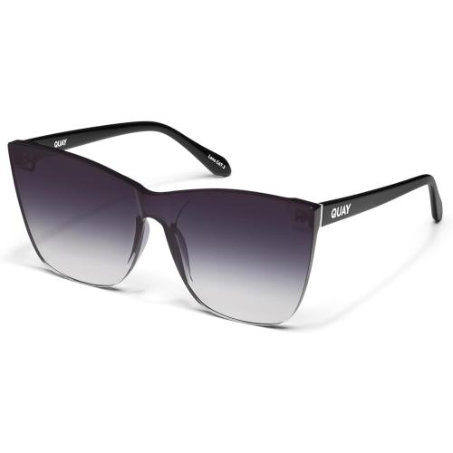 Quay - Womens Sunglasses, Cat Eye Lenses with UV Protection, Oversized Sunglasses (Come Thru, Black)