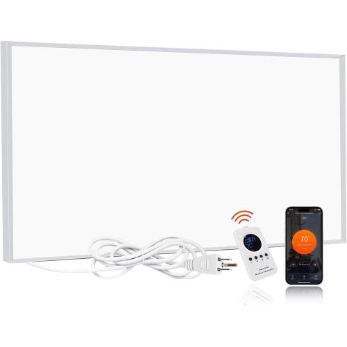 Infrared Heater Panel 800W– Wall Mounted Space Heat Panel Heater for Indoor Use, 100% Flame Retardant Material, Safe/Noise-Free/Fast Heating, Slim Design for Bedroom, Bathroom, Office