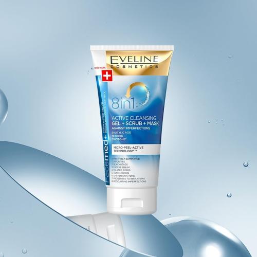 EVELINE COSMETICS 8-in-1 Deep Cleansing Active Gel for the Unevenness Facemed   150 ml