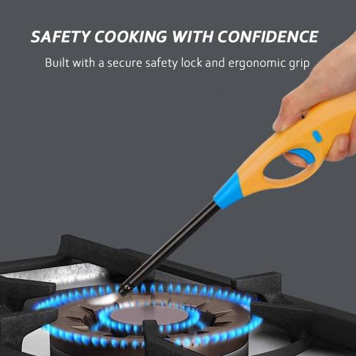 Butane Lighter, 4pcs Refillable Long Flame Lighter for BBQ Candle(No Butane Inside)