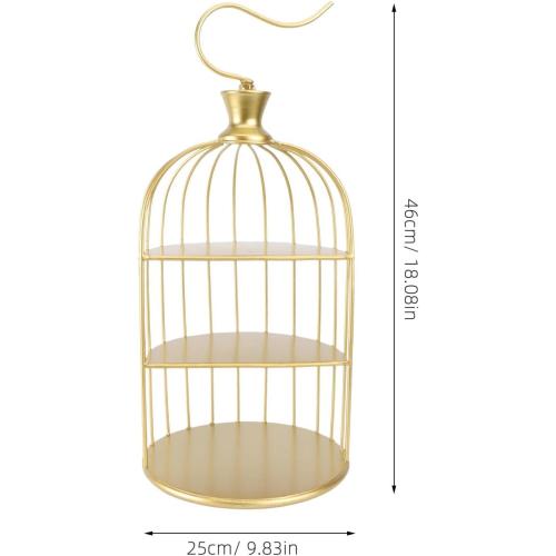 3 Tier Metal Bird Cage Cupcake Cake Stand, Dessert Display for Wedding, Party, Birthday, Baby Shower Celebrations, Home Decoration