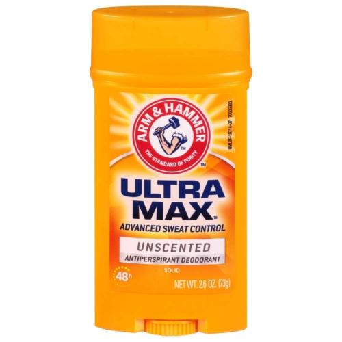 ARM & HAMMER ULTRAMAX Anti-Perspirant Deodorant Invisible Solid Unscented 2.60 oz (Pack of 4)