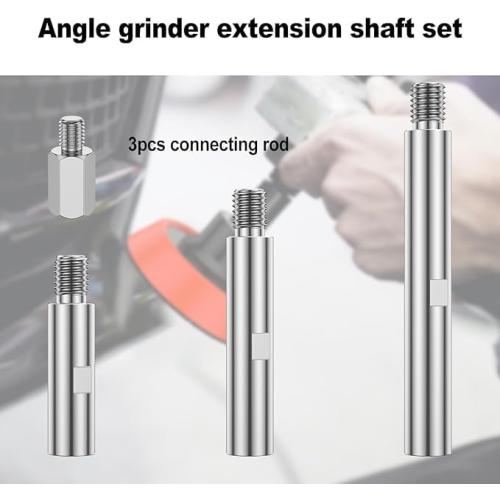 5/8-11 Thread Angle Grinder Extension Shaft Set, Rotary Extension Shaft Set, Angle Grinder Extension Connecting Rod, for Polisher and Angle Grinder Attachments, 3 inch, 3.9 inch, 5.5 inch (A)