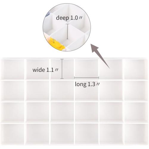 Transon Artist Paint Saver Palette 24 Wells with 1 Fine Paintbrush