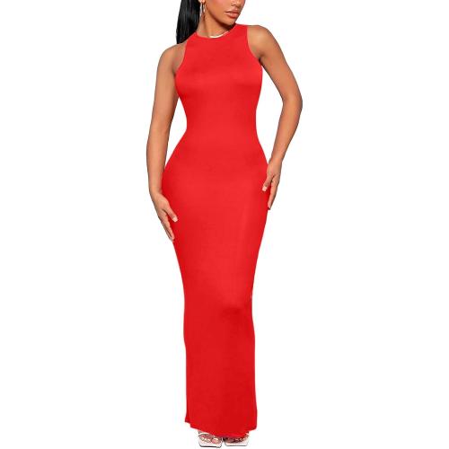 Size S Women's Backless Maxi Bodycon Dress - Summer Open Back Sleeveless Cut Out Club Long Tank Dresses