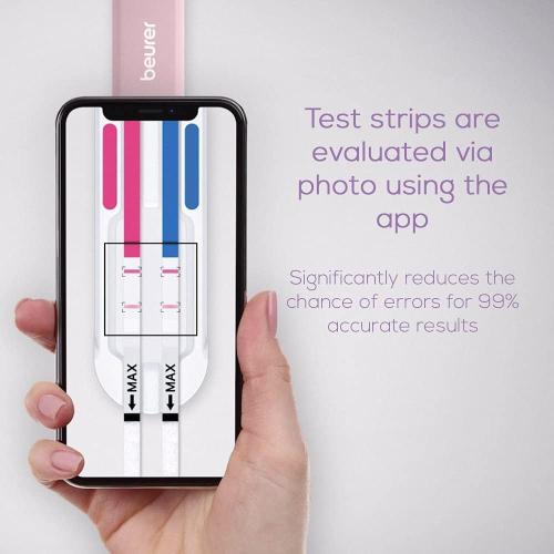 Beurer Ovulation Test Strips and Pregnancy Test Kit | Ovulation Predictor Kit with 15 FSH and 15 LH Strips | Fertility Test Connects to Pearl Fertility App for Natural Family Planning, OT80