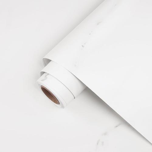 Wallercity Matte White Marble Contact Paper for Countertops Peel and Stick Kitchen Countertop Wallpaper for Cabinets Tables Waterproof Self-Adhesive Granite Wall Paper Roll for Bathroom 24x118 in