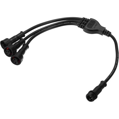 MECCANIXITY 3-Core 3 Pin Y Splitter Connector, 30cm 22AWG IP65 Y Shape 1 Male to 3 Female Extension Cable for LED Lighting