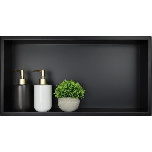 Stainless Steel Shower Niche 24 X 12 Matte Black No Tile Needed Niche Shower for Bathroom Storage Recessed Wall Niches Bathroom Shelf Over Mount Installation