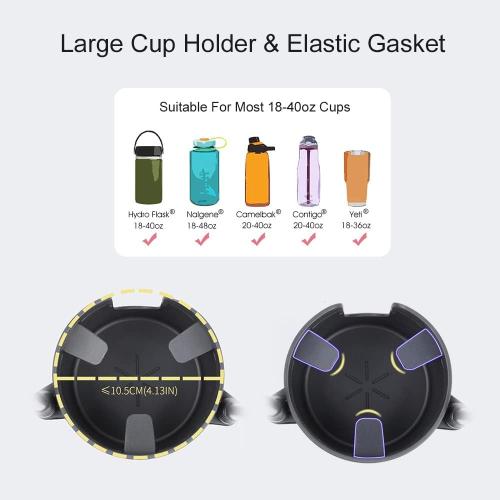 JINKEY Dual Cup Phone Holder for Car, 360°Rotatable Car Mount Adjustable Gooseneck Cell Phones Cup Holders Universal Fits for Most 4-6.7 i-Phone Mobile-Phone Automobile Cradles