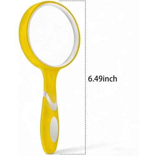 Magnifying Glass, 65mm Hand-Held 10X Reading Magnifier with Non-Slip Rubber Grip, Good for Senior Reading