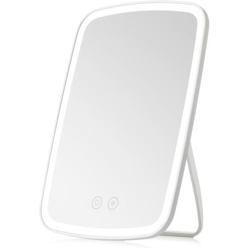 Lighted Makeup Mirror, Portable Mirror with Lights, 1500mAh Rechargeable Vanity Mirror with 3 Colors and Brightness Adjustable