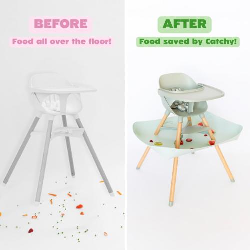 CATCHY -Food Catcher- Compatible with Lalo The Chair High Chair  11 Other High Chairs - Baby & Toddler Food & Mess Catcher -Premium Linen Inspired- Under High Chair Accessory
