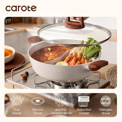 CAROTE 4.5QT Stockpot with Divider Double Flavor