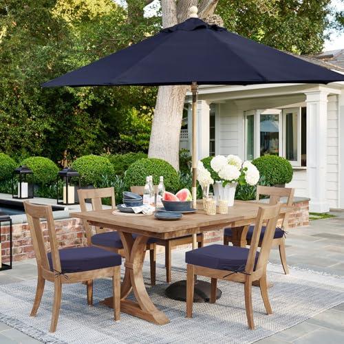 Blue 2Pack Topotdor Outdoor Chair Cushions, Waterproof Patio Chair Cushions for Outdoor Furniture, Round Corner Outdoor Seat Cushions Color Fastness Chair Pads with Ties, Blue