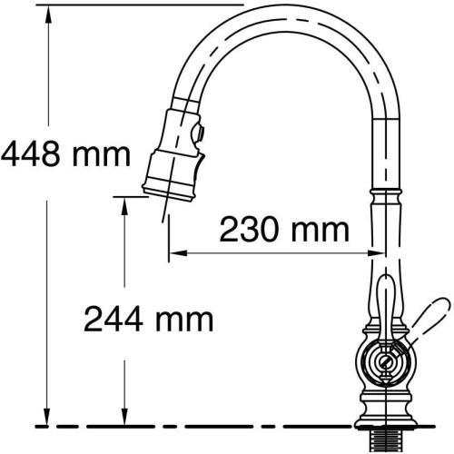 KOHLER K-99259-CP Artifacts Single-Hole Kitchen Sink Faucet with 17-5/8-Inch Pull-Down Spout, 3-Function Sprayhead, and Turned Lever Handle, Polished Chrome