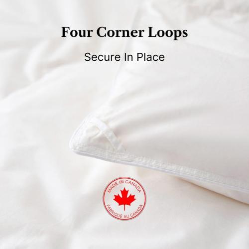 Royal Elite Goose Feather Down Comforter Queen Size-Made in Canada White Goose Feather Duvet Insert-Fluffy Hotel Comforter with Oeko Tex Cotton Shell