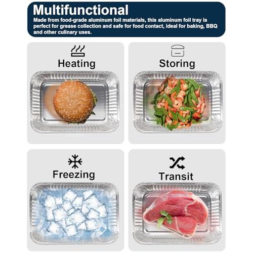 Drip Pans for Weber, Disposable Aluminum Foil Grease Trays for Weber Grills, Universal Replacement Liners for Weber Series, 8.6 x 6 - 20 Pcs