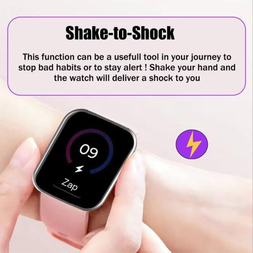 Electric Shock Alarm Clock for Heavy Sleepers | Wearable Silent Strong Zap Alarm Clock | Shock Pulse for Self-Discipline and Combat Fatigue | With 1.69 Touch Screen