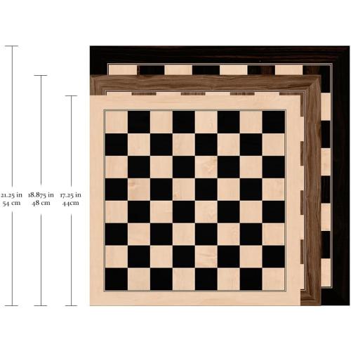 A&A 18.87 Professional Wooden Tournament Chess Board with Storage Bag / 2 Squares w/ Notation