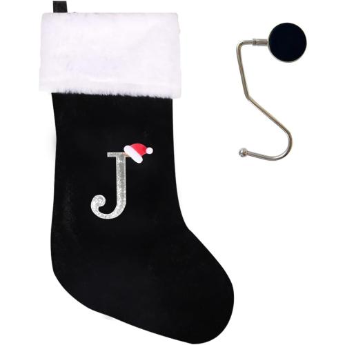 20 Inches Monogrammed Christmas Stockings with Letters,Super Soft Christmas Stockings Large Monogram Stockings Red Letter Stockings for Christmas Holiday Xmas Gift…