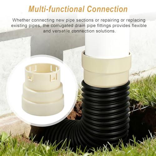 4 Corrugated Pipe Adapter, Corrugated Pipe PVC Connector