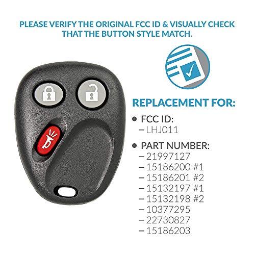 2 Keyless2Go Replacement for Keyless Entry Car Key Vehicles That Use 3 Button LHJ011