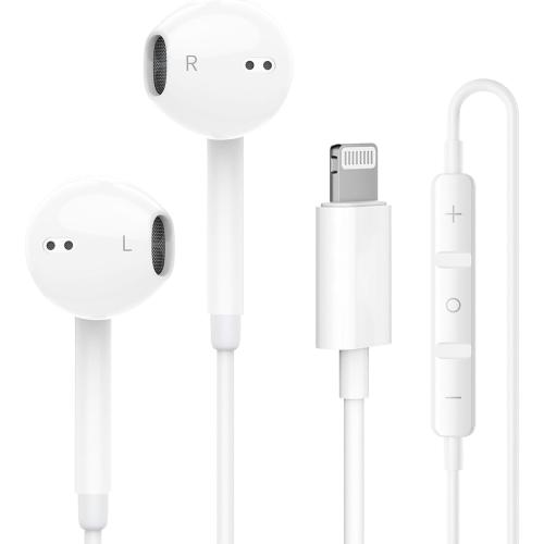 1Pack Wired Earphones for iPhone Earbuds with Lightning Connector(Built-in Mic & Volume Control)[Official Certified] Headphones Compatible iPhone 14/13/12/SE/11/XR/XS/X/7/7Plus/8/8Plus, Bluet00th-free