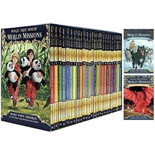 A Library of Magic Tree House Merlin Missions Collection 27 Box Books Set