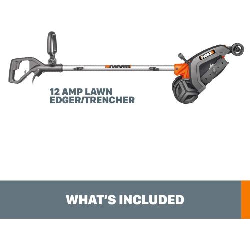 WORX WG896 12 Amp 7.5 Inch Corded Electric Lawn Edger & Trencher, Orange and Black