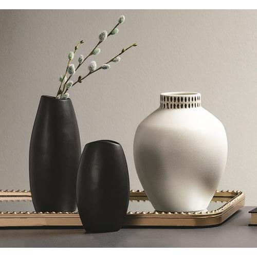 Sullivans Textured 8 Tall Round Vase, Modern Home Decor, White Flower Vase, Vases for Real or Fake Flowers, Living Room, Bedroom, and Office Decor, Decorative Ceramic Vases for Room Decor, (CM3124)