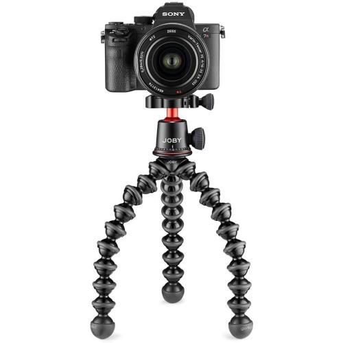 Joby GorillaPod 3K Pro Kit, Includes Stand & BallHead with QR Plate, 6.Lb Load Capacity, Black/Charcoal/Red
