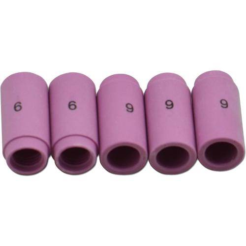 RIVERWELD TIG Alumina Nozzle Ceramic Cups 13N10 6# 3/8 9.5mm Orifice Fit PTA DB SR WP 9 17 18 20 25 26 TIG Welding Torch Accessories Pack of 10