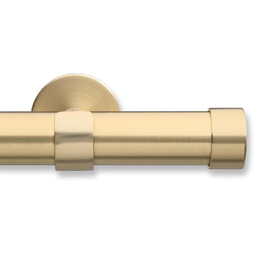 MODE Cambria® Designer Series - Premium 9 foot Custom Curtain Rod - 1-1/8 inch Large Diameter - Non-Adjustable for a Seamless Look - Premium Designer Brackets and End Caps - Brushed Gold Finish