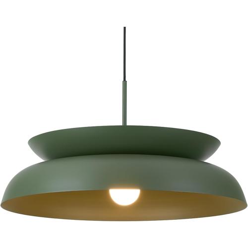 TeHenoo Mid Century Chandeliers, 25.5 inch, 2-Tiered Lampshade,Large Pendant Lighting,for Dining Room,Living Room,Olive Green