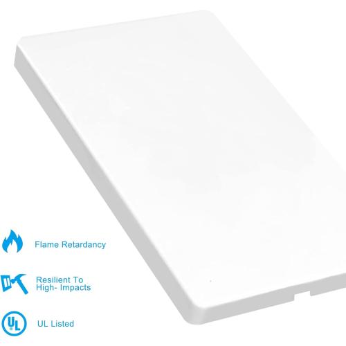 1-Gang Screwless Decorative Wall Plates, stander-Size Unbreakable Thermoplastic Faceplate Cover for Decorator Receptacle Outlet Switch, White (4 Pack, Single Blank-White)