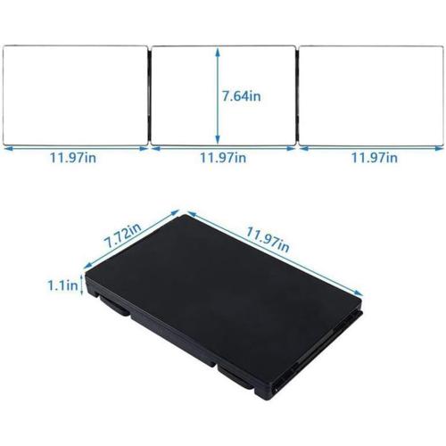 HIEEY 3 Way Mirror for Hair Cutting,360 Trifold Mirror with Height Adjustable Telescoping Hooks,and 5X Magnification,for Makeup, Hair Styling