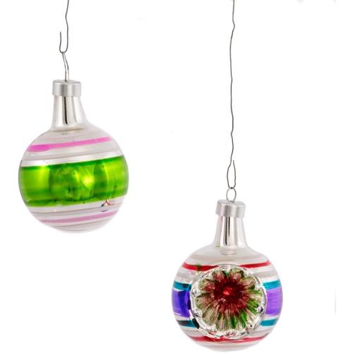 Kurt Adler Early Years Mini Glass Ornament Set of 24 - Ball and Reflector