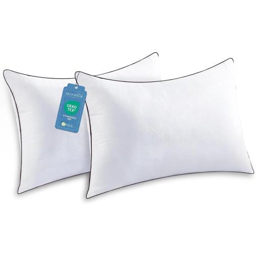 JOLLYVOGUE Standard Pillows Set of 2, Cooling and Supportive Pillows Full Size Set of 2 for Side and Back Sleepers, Down Alternative Hotel Collection Sleeping Pillow