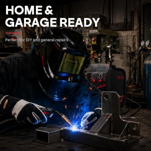YESWELDER 160A MIG Welder, 110V/220V MIG/Flux Core/Lift TIG/Stick | 4-In-1, synergic control, clear digital display, efficient setup, beginner friendly