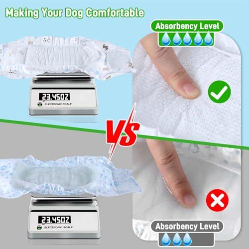 Dog Diapers Male Disposable Super Absorbent, 100 Count, Male Dog Wraps Leak Proof, Ultra Dry & Breathable, Small