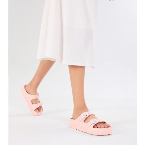 Size 7..Womens Platform Sandals with Arch Support, Adjustable Buckle Beach Sandal Woman Comfort Lightweight Ultra Cushion EVA Slides