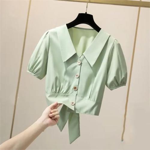 Women’S Summer Lacing Short Sleeve Polo Shirt Casual Comfortable Stretch Blouse.  Size medium