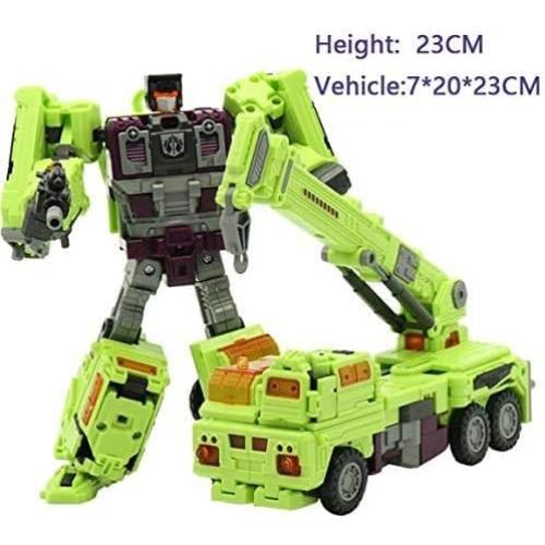 NBK Deformation Oversize Toys Robot Devastator Engineering Combiner 6 in 1 Action Figure Car Truck Model Gift for Kids Boys (Green) | 18 Inch, 5 Modes Robot Toys, Posable Joints, Equipped with Weapons
